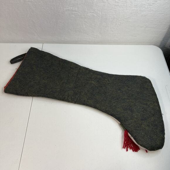 Christmas Stocking Lot Of 2 Santa Claus Snowman Frosty Plaid Large 23” Patchwork - Picture 14 of 16